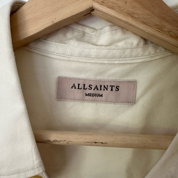 AllSaints Men's Redondo Hs Shirt Half Sleeves 100% Cotton Button Down Sz M - Picture 4 of 8